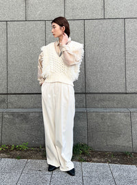 フリンジケーブルニットベスト