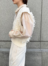 フリンジケーブルニットベスト