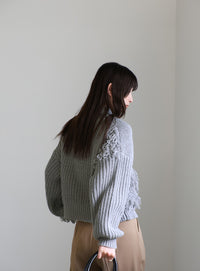 ループ切替フリンジバルキーニット