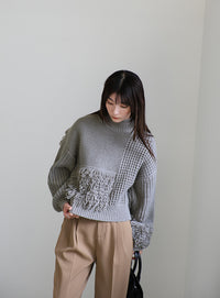 ループ切替フリンジバルキーニット