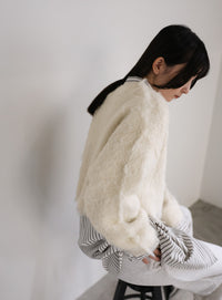 シャギークロップドニットトップス