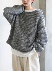 アルパカタッチミックスカラーニット