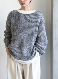 アルパカタッチミックスカラーニット