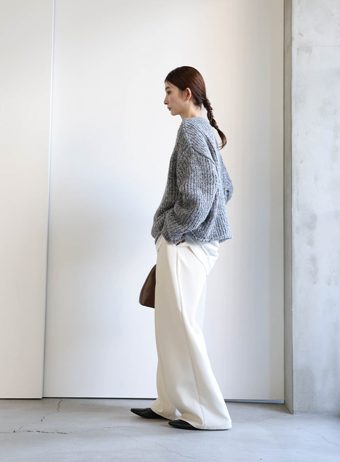 s.k.k　Pニット　グレー アルパカタッチミックスカラーニット – SELECT MOCA