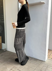 メランジリブニットタイトスカート