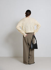 ブロックチェック編みニット