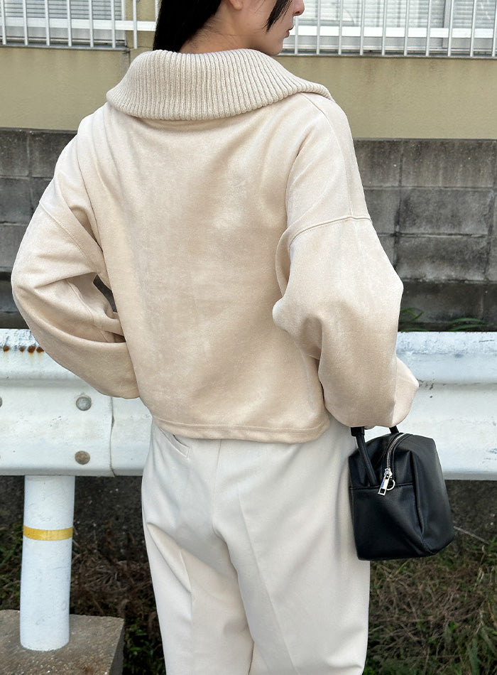 スエードポンチハーフジップトップス【SALE】 – SELECT MOCA