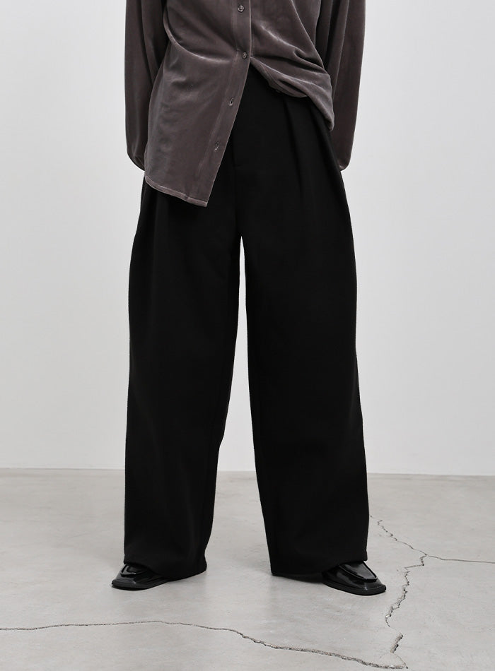 フェイクウールダブルタックパンツ