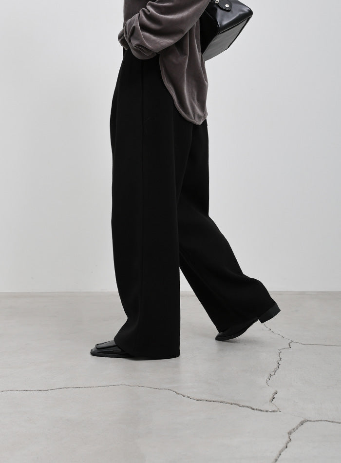 フェイクウールダブルタックパンツ