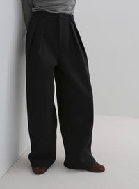 フェイクウールダブルタックパンツ