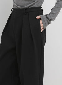 フェイクウールダブルタックパンツ