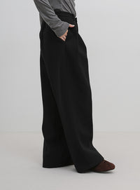 フェイクウールダブルタックパンツ