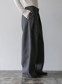 フェイクウールダブルタックパンツ
