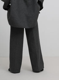 フェイクウールダブルタックパンツ