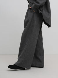 フェイクウールダブルタックパンツ