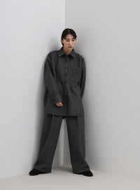 フェイクウールダブルタックパンツ