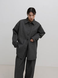 フェイクウールダブルタックパンツ