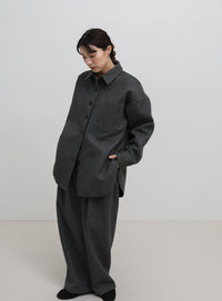 フェイクウールダブルタックパンツ