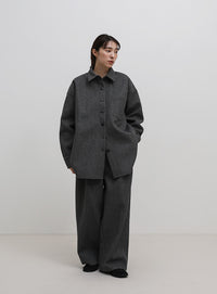 フェイクウールダブルタックパンツ