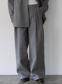 フェイクウールダブルタックパンツ