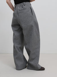 フェイクウールダブルタックパンツ