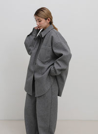 フェイクウールダブルタックパンツ