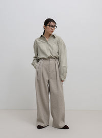 フェイクウールダブルタックパンツ