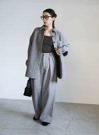 フェイクウールダブルタックパンツ