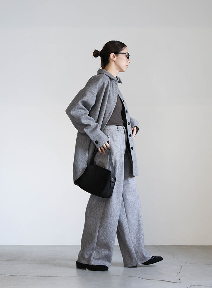 フェイクウールダブルタックパンツ