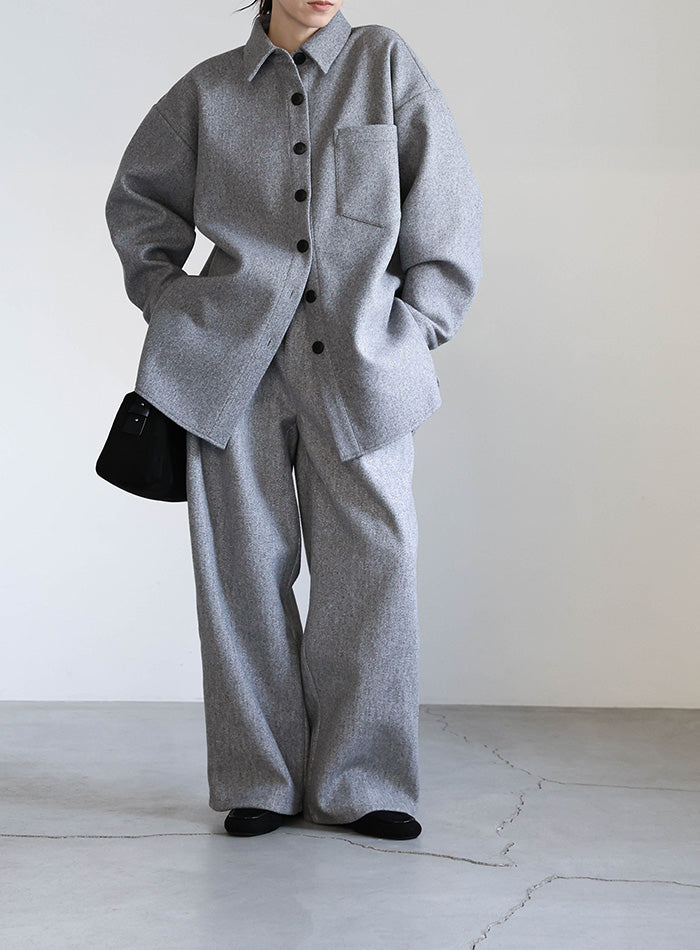 フェイクウールダブルタックパンツ