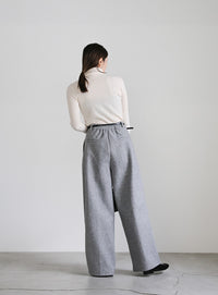 フェイクウールダブルタックパンツ