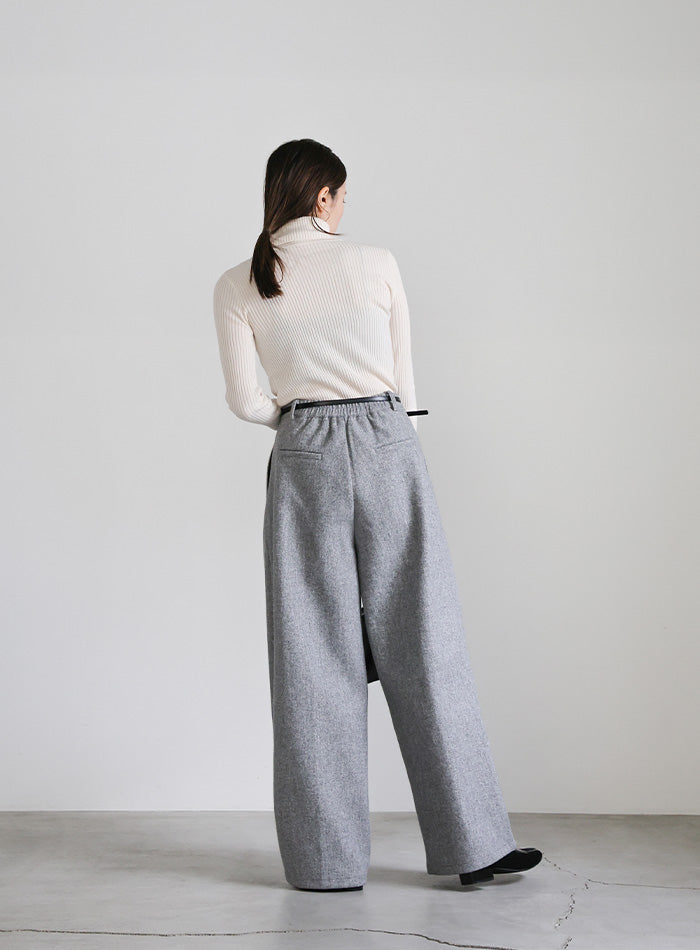 フェイクウールダブルタックパンツ