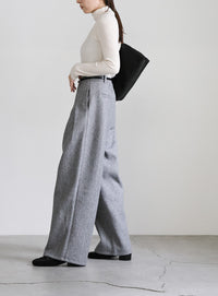 フェイクウールダブルタックパンツ