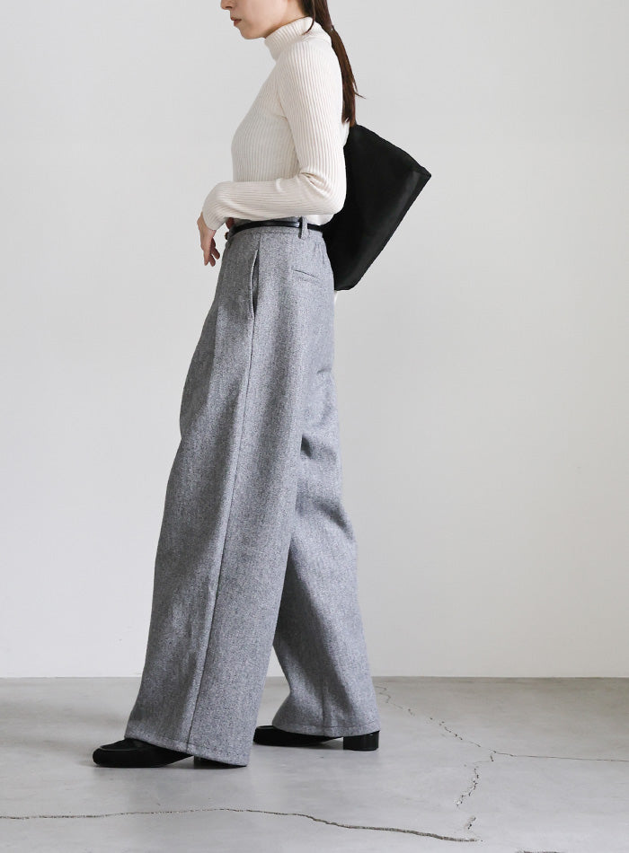 フェイクウールダブルタックパンツ