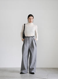 フェイクウールダブルタックパンツ