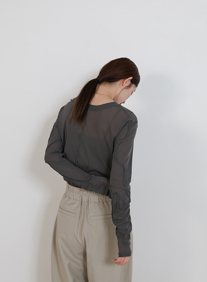 コード刺繍スリーブシアートップス – SELECT MOCA
