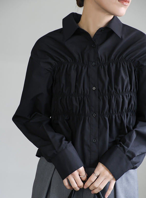 シャーリングブラウス【SALE】