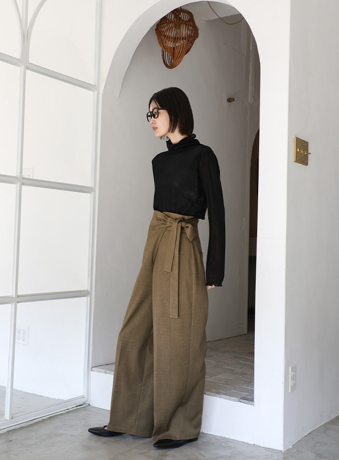 Et】Wrap Belt Wide Pants – SELECT MOCA