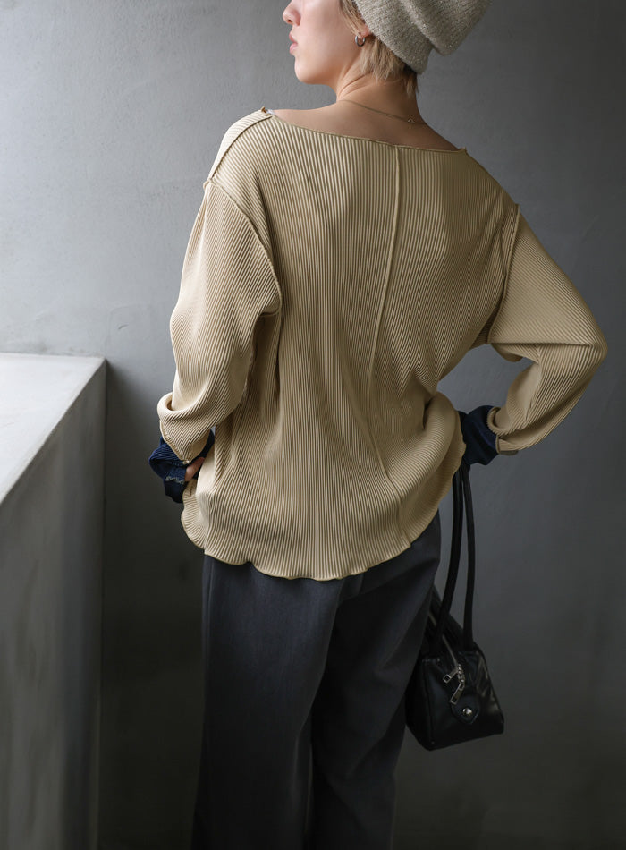 バイカラースリーブプリーツトップス – SELECT MOCA