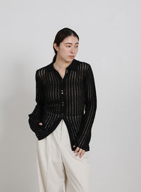 スリムラインメッシュカーディガン