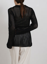 スリムラインメッシュカーディガン