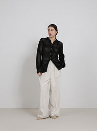 スリムラインメッシュカーディガン