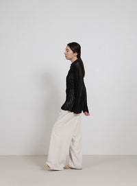 スリムラインメッシュカーディガン