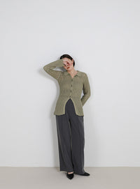 スリムラインメッシュカーディガン