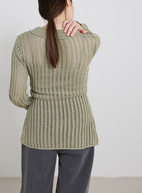 スリムラインメッシュカーディガン