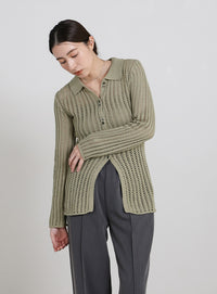 スリムラインメッシュカーディガン