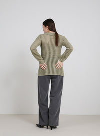 スリムラインメッシュカーディガン