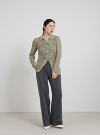 スリムラインメッシュカーディガン