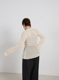 スリムラインメッシュカーディガン