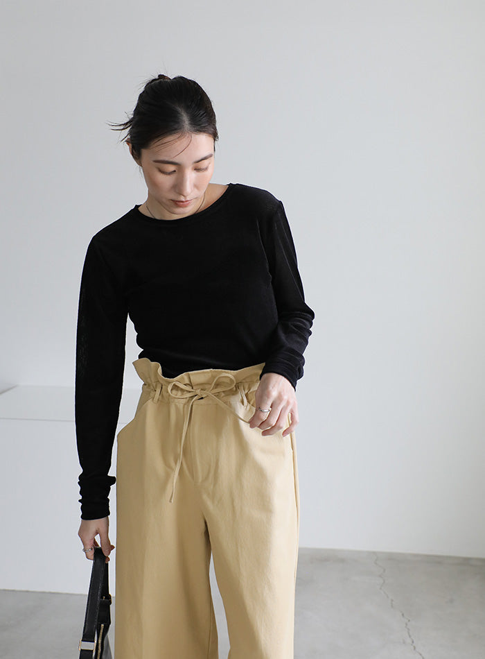 MHL. ベージュ ストレートワイドパンツ S S・M・Lサイズ展開】ツータックワイドパンツ – Bab